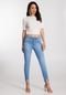 Calça Jeans Skinny Cropped com Detalhe Barra - Marca Lunender