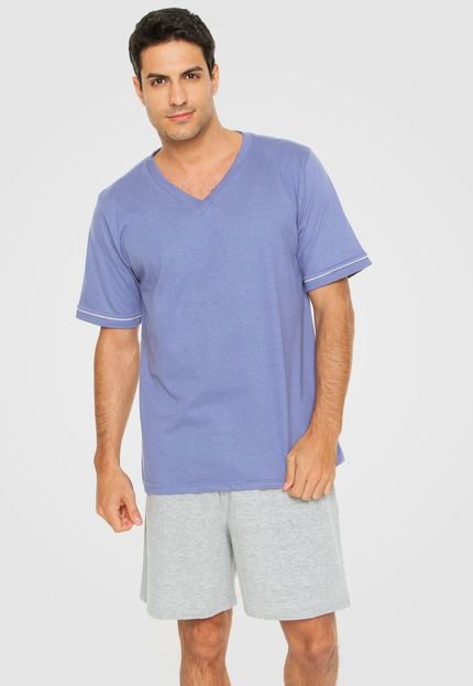 Menor preço em Pijama Lupo Bicolor Azul/Cinza
