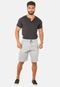 Kit 2 Bermudas Masculinas Moletinho Conforto Preto e Cinza - Marca BOEN JEANS