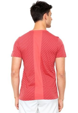 Camiseta Asics Training Stripe SS Tee Vermelha