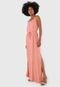 Vestido Hering Longo Fendas Rosa - Marca Hering