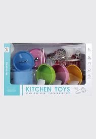 Set De Cocina Metalico Colores 13 Piezas 37x22 Cm Nobel Toys