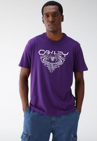Camiseta Oakley Reta Estampa Roxa