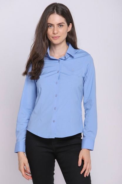 Camisa Feminina Mista Básica Lisa Polo Wear Azul Claro - Marca Polo Wear