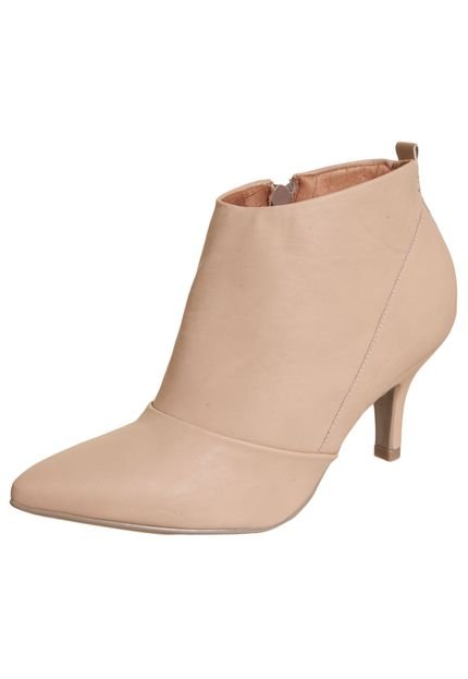 Ankle Boot Piccadilly Bico Fino Bege - Marca Piccadilly
