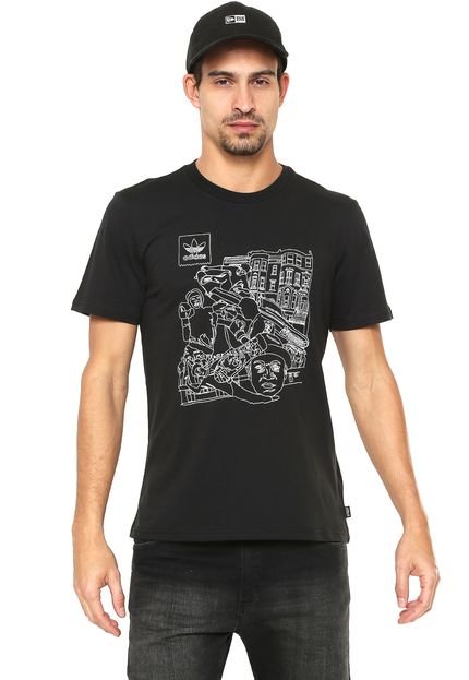 Camiseta adidas Skateboarding Reta Estampada Preta - Marca adidas Skateboarding