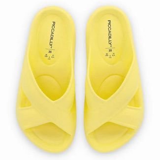 Chinelo Feminino Slide X Marshmallow Amarelo Neon Piccadilly 228001