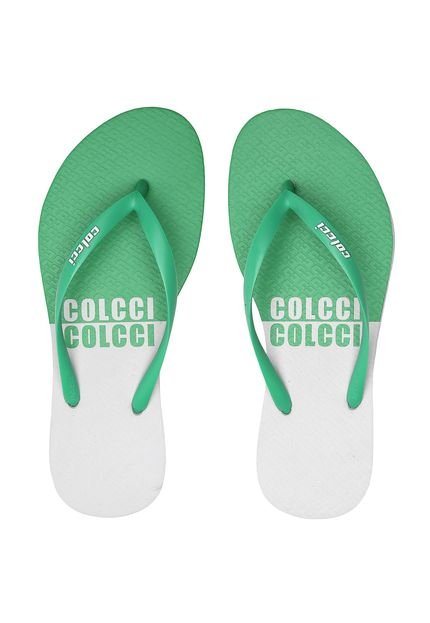 Chinelo Colcci Lettering Verde/Branco - Marca Colcci