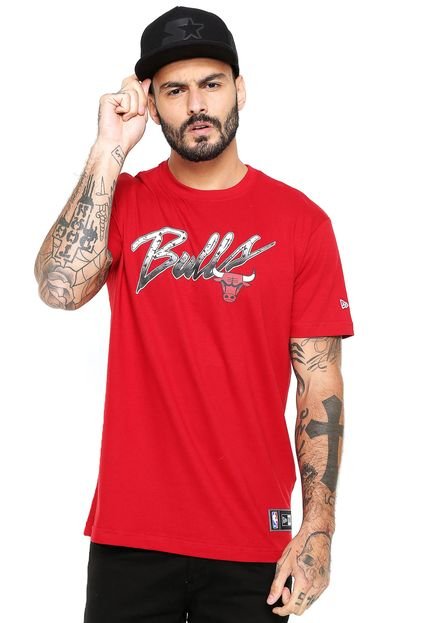 Camiseta New Era Chicago Bulls Vermelha - Marca New Era