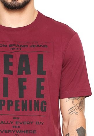 Camiseta Volcom Real Life Vinho