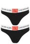 Kit 2Peças Calvin Klein Underwear Tanga Lettering Preto - Marca Calvin Klein Underwear