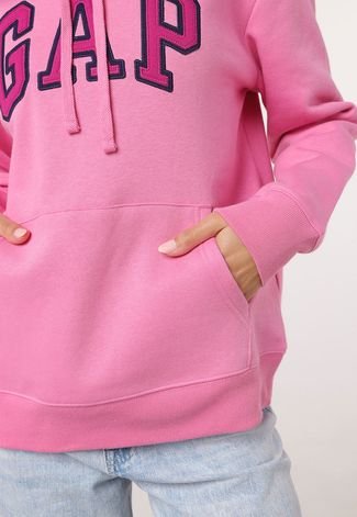 Blusa moletom adulto feminino gap tamanho: g; Cor: rosa em Promoção na  Americanas