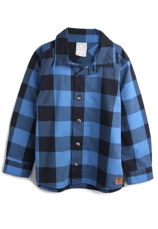 Camisa Xadrez Azul Infantil