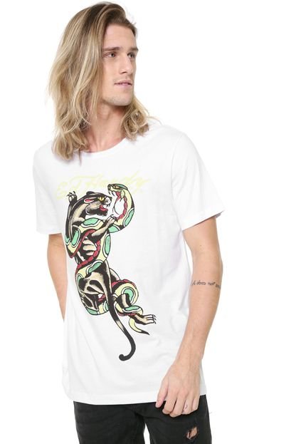 Camiseta Ed Hardy  Panther & Snake Branca - Marca Ed Hardy