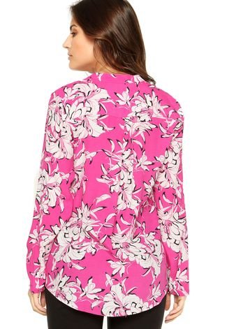 Camisa FiveBlu Floral Rosa