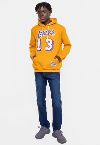 Moletom Mitchell & Ness Masculino Chamberlain Los Angeles Lakers Mostarda