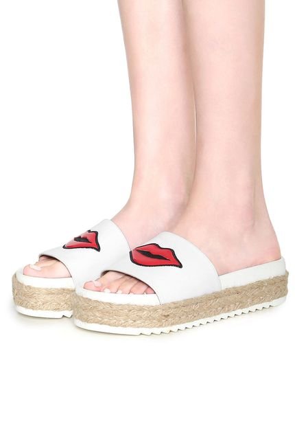 Tamanco Flatform Thelure Espadrille Branco - Marca Thelure