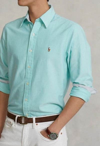 Camisa verde menta 2025 hombre