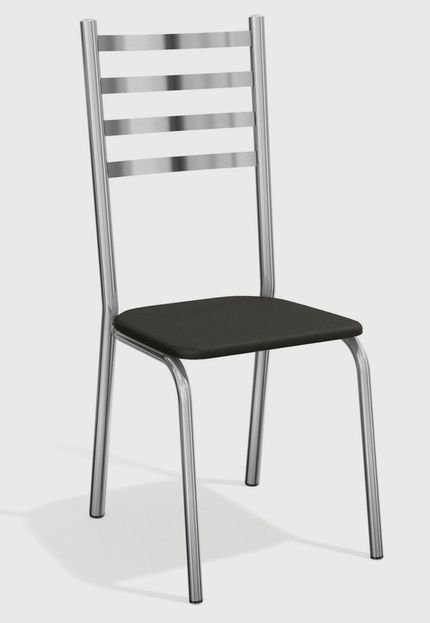 Kit 2 Cadeiras Alemanha Cromada De Metal Preto Kappesberg - Marca Kappesberg