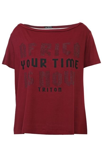 Camiseta Triton Aplicações Vinho - Marca Triton