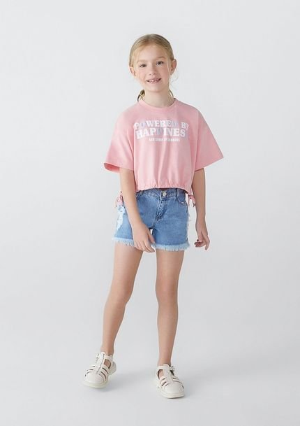 Shorts Jeans Infantil Menina Tradicional - Azul - Marca Hering