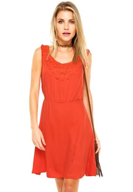 Vestido Curto Mercatto Renda Laranja - Marca Mercatto