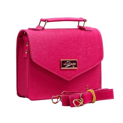 Bolsa Báu Pequena Com Alça Transversal Regulável Alça De Mão E Metais Premium Pink - Marca WILLIBAGS