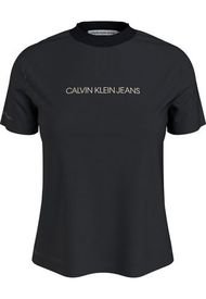 Camisetas  De Algodón Orgánico Con Logo Negro Calvin Klein