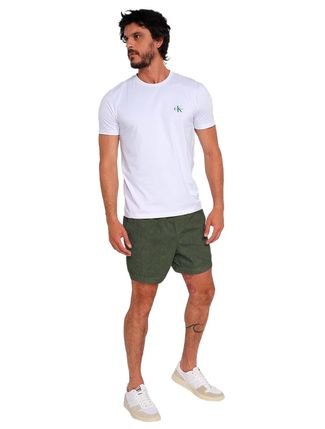 Short Calvin Klein Jeans Sarja Masculino Color Elastic Verde Militar
