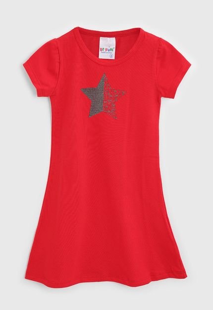 Vestido Befun Infantil Estrela Vermelho - Marca Befun