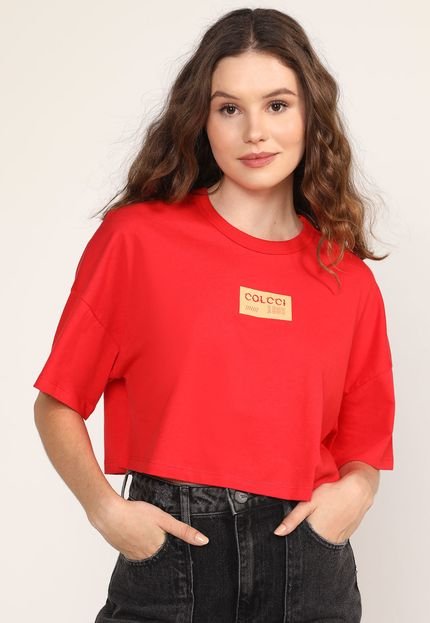 Camiseta Cropped Colcci Logo Vermelha - Marca Colcci