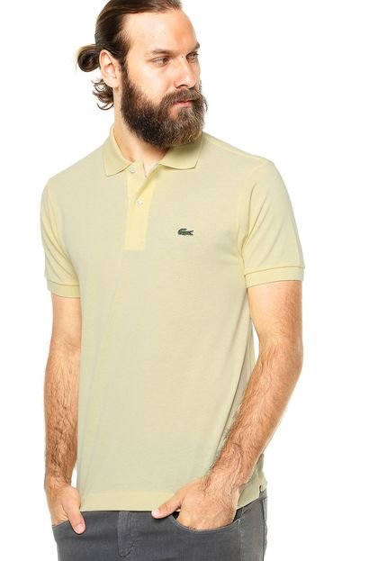 Camisa Polo Manga Curta Lacoste Bordado Amarela - Marca Lacoste