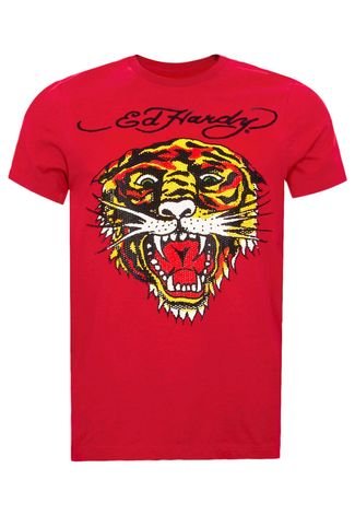 Camiseta Ed Hardy Lion Vermelha