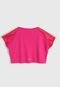 Camiseta Cropped adidas Performance Infantil Designed 2 Move Seasonal Rosa/Vermelha - Marca adidas Performance