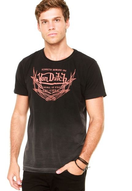 Camiseta Von Dutch Logo Degradê Preta - Marca Von Dutch 
