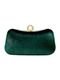 Bolsa Clutch Liage Festa Veludo Pedraria Brilhante Strass Perola e Metal Dourada e Verde Musgo Escuro Militar - Marca Liage