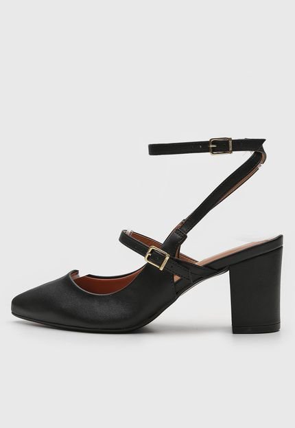 Scarpin Slingback Vizzano Fecho Duplo Preto - Marca Vizzano