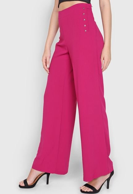Calça Ellus Pantalona Textura Rosa - Marca Ellus