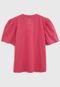 Camiseta Colcci Fun Infantil Manga Bufante Rosa - Marca Colcci Fun