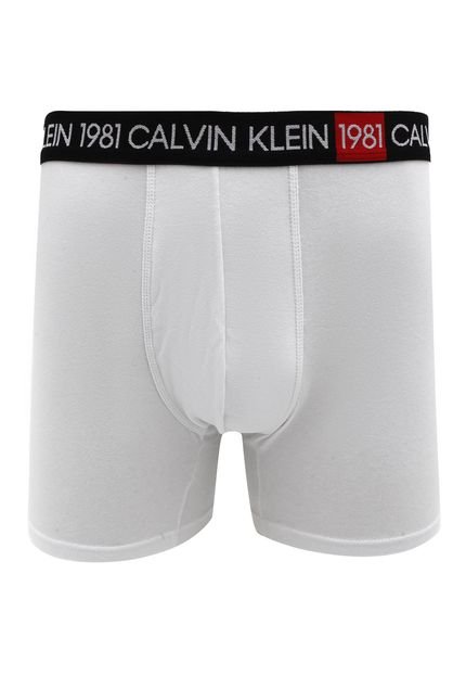 Cueca Calvin Klein Underwear Boxer Lettering Branca/Preta - Marca Calvin Klein Underwear