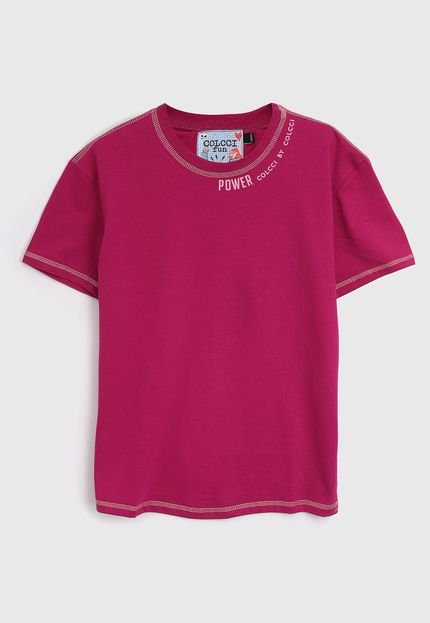 Camiseta Colcci Fun Infantil Pespontos Pink - Marca Colcci Fun