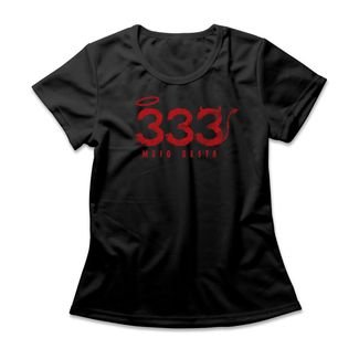 Camiseta Feminina 333 Meio Besta - Preto