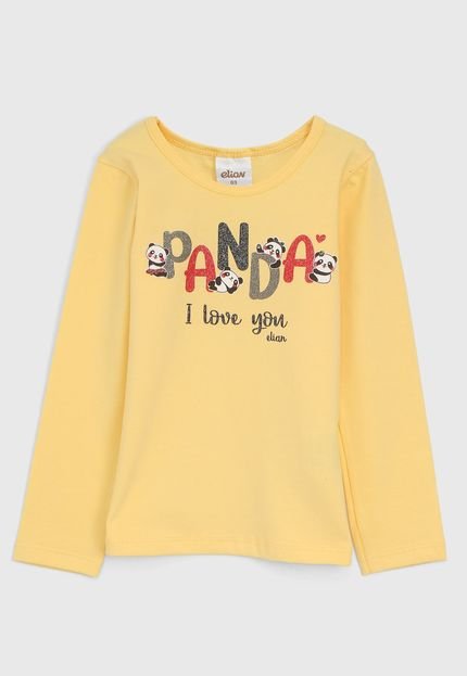 Blusa Elian Infantil Panda Amarela - Marca Elian