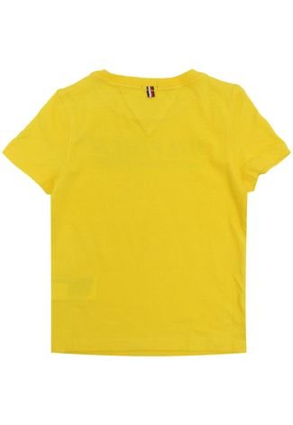 Camiseta Tommy Hilfiger Kids Manga Curta Menino Amarela