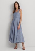 Vestido Lauren Ralph Lauren Midi Listrado Azul - Marca Lauren Ralph Lauren