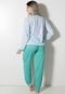 Pijama Longo Botão Linha Noite Amamentação Conforto Verde - Marca Linha Noite