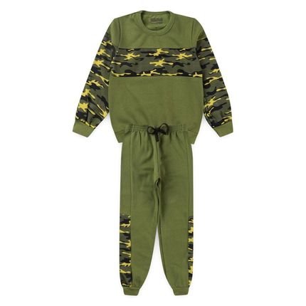 Conjunto Infantil Masculino Verde Camuflado - Marca Tiktak Kids