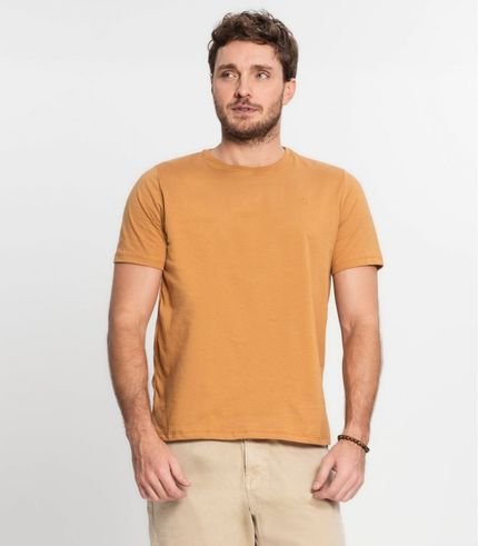 Camiseta Masculina Plus Size Meia Malha Diametro Marrom - Marca Diametro basicos