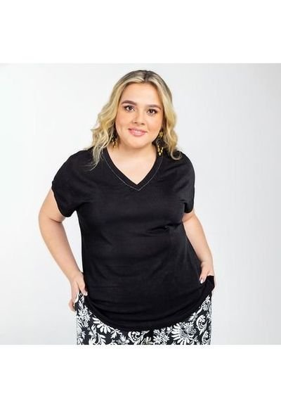 Blusa negra talla grande outlet