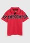 Camisa Polo Kyly Infantil Lettering Vermelha - Marca Kyly